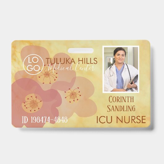 Medica Foto ID Soft Floral Hearts Ausweis (Vorderseite)