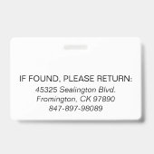 Medica Foto ID surft hoch Ausweis (Rückseite)