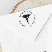 Medical 3d Caduceus Symbol Runde Rücksendeadresse Gummistempel