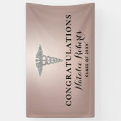 Medical Abschluss Girly Rose Gold Banner (Vertikal)