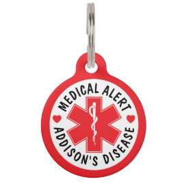 Medical Alert Addison's Disease Pet Tag - Custom Haustiermarke