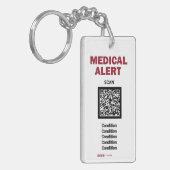 *~* Medical Alert AP38 QR FOTO ICE Schlüsselanhäng Schlüsselanhänger (Vorderseite links)