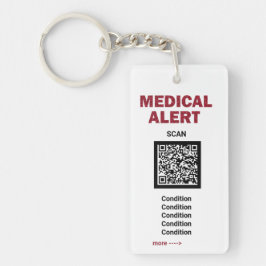 *~* Medical Alert AP38 QR FOTO ICE Schlüsselanhäng Schlüsselanhänger