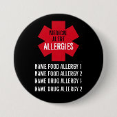 Medical Alert Series Allergies Personalize  Button (Vorderseite)