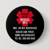 Medical Alert Series Healthcare Proxy Personalize Button (Vorderseite)