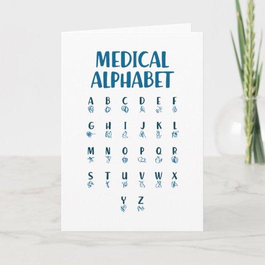 Medical Alphabet Karte (Vorderseite)