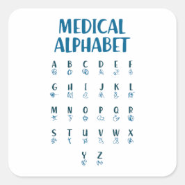 Medical Alphabet Quadratischer Aufkleber