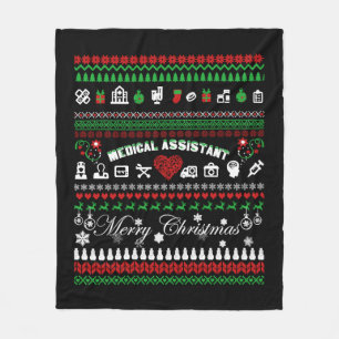 Medical Assistent Christmas Shirt Fleecedecke