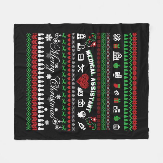 Medical Assistent Christmas Shirt Fleecedecke (Vorderseite (Horizontal))