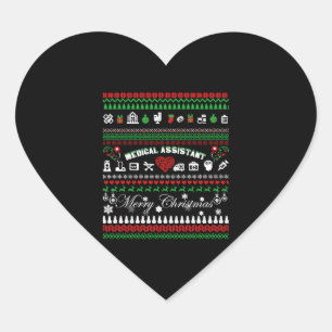 Medical Assistent Christmas Shirt Herz-Aufkleber