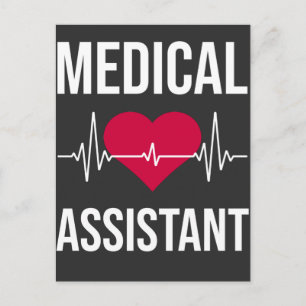 Medical Assistent Heartbeat Nursing Heart Hospital Postkarte