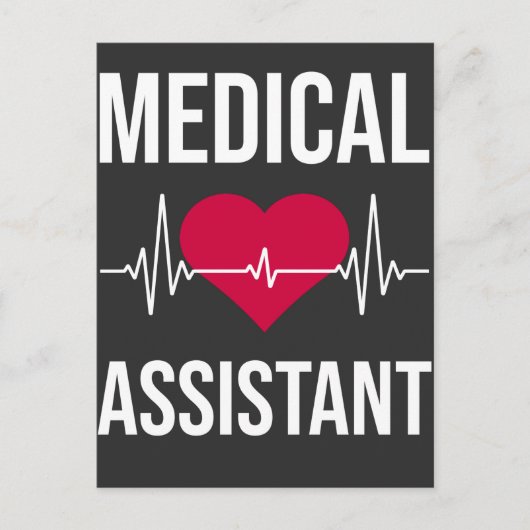 Medical Assistent Heartbeat Nursing Heart Hospital Postkarte (Vorderseite)