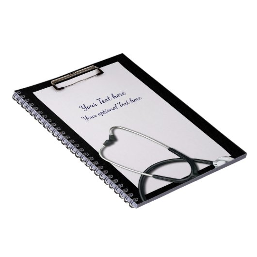 Medical Black Clipboard with Stethoscope Notizblock (Rechte Seite)