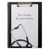 Medical Black Clipboard with Stethoscope Notizblock (Vorderseite)