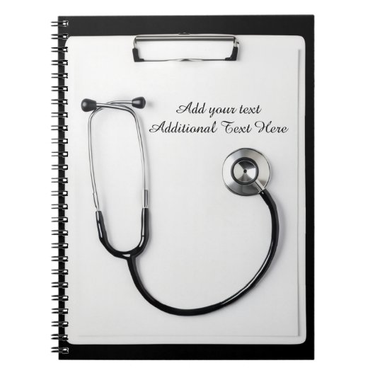Medical Black Stethoscope Logo clipboard Notizblock (Vorderseite)