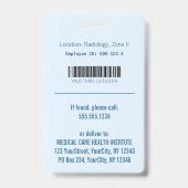 Medical Blue Caduceus Hermes Rod Foto ID Ausweis (Rückseite)