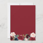 Medical Burgundy Red Floral Graduation Party (Rückseite)