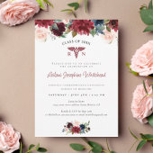 Medical Burgundy Red Floral Graduation Party