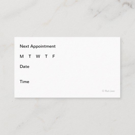 Medical Business Cards Terminkarte (Rückseite)