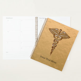 Medical Caduceus Gold Planner Planer