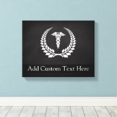 Medical Caduceus Laurel Leinwanddruck (Insitu (Holzboden))