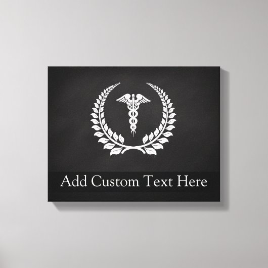 Medical Caduceus Laurel Leinwanddruck (Vorderseite)