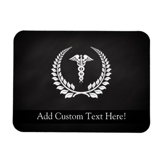 Medical Caduceus Laurel Magnet (Horizontal)