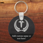 Medical Caduceus Laurel Schlüsselanhänger (Vorderseite)