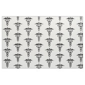 Medical Caduceus schwarze und weiße Baumwolle Stoff (Fat Quarter (45,7 x 55,9 cm))
