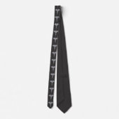 Medical Caduceus Silver Charcoal Pattern Neck Tie Krawatte (Rückseite)