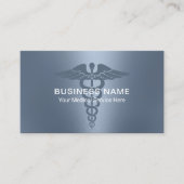 Medical Caduceus Symbol Elegant Dusty Blue Visitenkarte (Vorderseite)