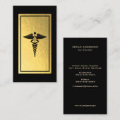 Medical Caduceus Symbol Imitate Gold Fossil Visitenkarte (Vorne/Hinten)