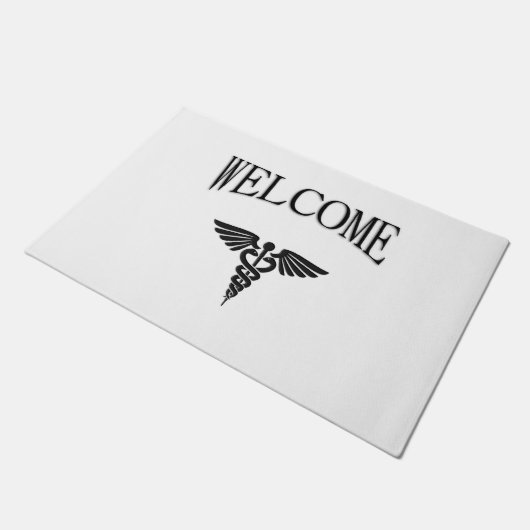 Medical Caduceus Welcome Mat Fußmatte (Schrägansicht)