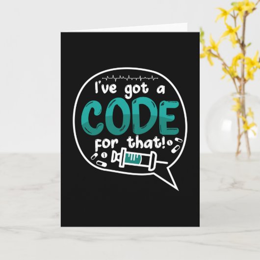 Medical Code I've Got A Code For That ICD Coding Karte (Gelbe Blume)