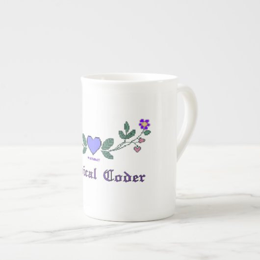 Medical Coder Blue CS Print Porzellantasse (Vorderseite Rechts)