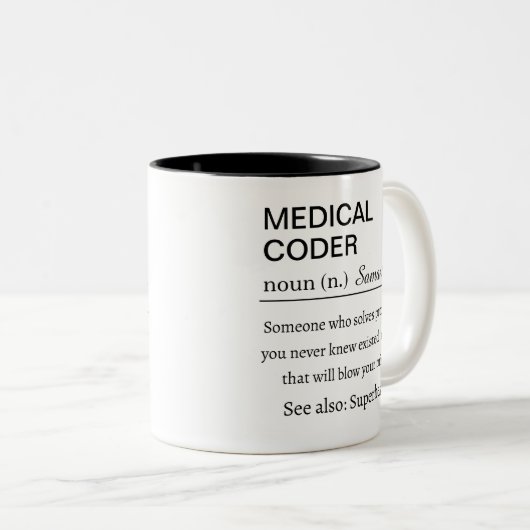 Medical Coder Definition Zweifarbige Tasse (VorderseiteRechts)