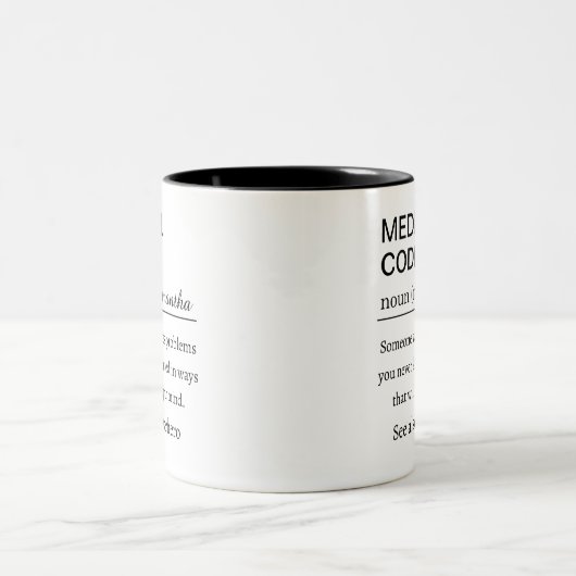 Medical Coder Definition Zweifarbige Tasse (Mittel)