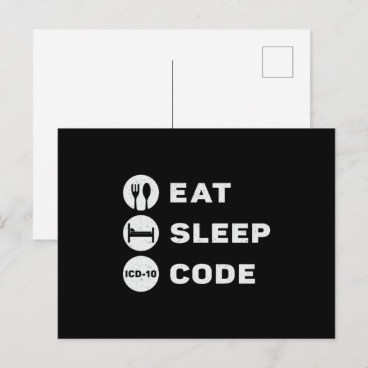 Medical Coder Eat Sleep Code Coding ICD Programmer Postkarte (Vorne/Hinten)