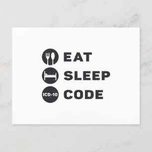 Medical Coder Eat Sleep Code ICD Coding Programmer Postkarte