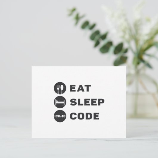 Medical Coder Eat Sleep Code ICD Coding Programmer Postkarte (Stehend Vorderseite)