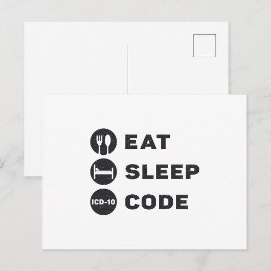 Medical Coder Eat Sleep Code ICD Coding Programmer Postkarte (Vorne/Hinten)