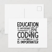 Medical Coder Education Is Important Coding ICD Postkarte (Vorne/Hinten)