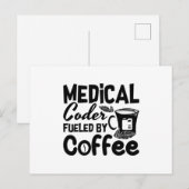 Medical Coder Fueled By Coffee Programmer Coding Postkarte (Vorne/Hinten)
