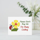 Medical Coder Ladybug Postkarte (Stehend Vorderseite)