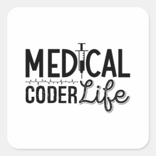 Medical Coder Life Assistent ICD Programmierung Co Quadratischer Aufkleber
