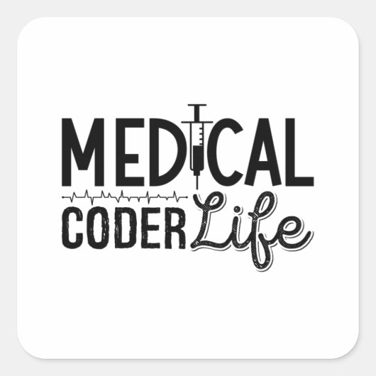 Medical Coder Life Assistent ICD Programmierung Co Quadratischer Aufkleber (Vorderseite)