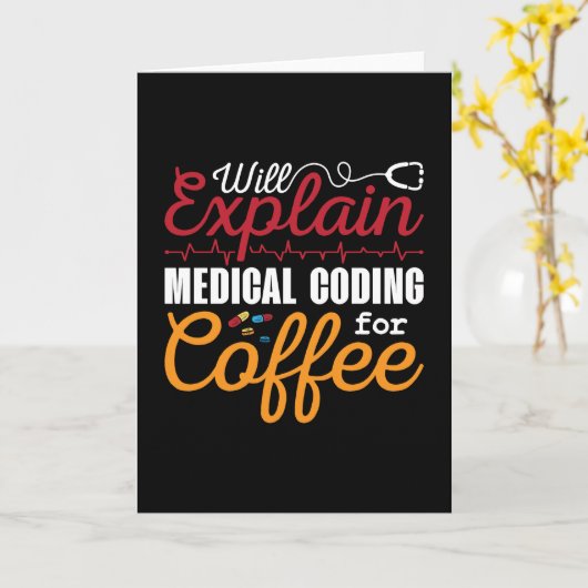 Medical Coder Medical Coding Coffee ICD Coding Karte (Gelbe Blume)