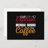 Medical Coder Medical Coding Coffee ICD Coding Postkarte (Vorne/Hinten)