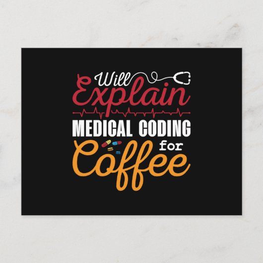 Medical Coder Medical Coding Coffee ICD Coding Postkarte (Vorderseite)