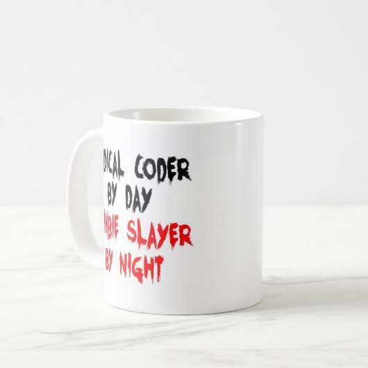 Medical Coder Zombie Slayer Kaffeetasse (Vorderseite Links)